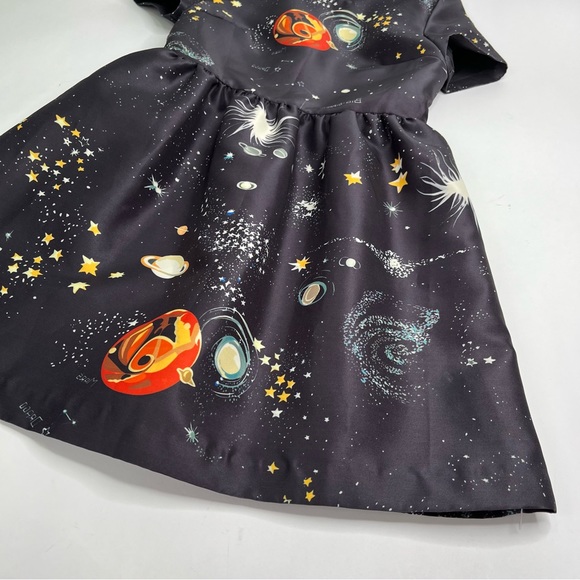 LIMITED EDITION Valentino Spa Cosmo Astrology Planet Star Space Navy ALine Dress - Picture 12 of 17